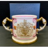 A Large Aynsley loving cup, Queen Elizabeth II to commemorate the diamond jubilee, 1952-2012,