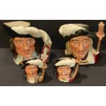 A Royal Doulton character jug, D'artagnan, D6691; others, Aramis, D6441; Porthos, D6453; Athos,