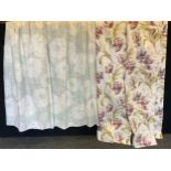 A pair of Laura Ashley Gosford Plum curtains, each approx 160cm wide, 180cm drop; another pair,