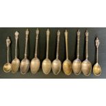 A set of five silver apostles spoons, Sheffield 1923; others various, 101g gross