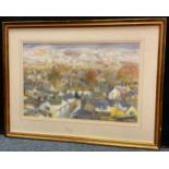 Rosemary Powell, (Cheshire/Derbyshire Artist) Tideswell Village, signed watercolour, 34cm x 52cm