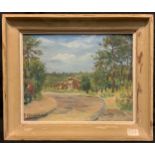 Impressionist school, (French - mid 20th century), A Villa, Southern France, indistinctly signed,