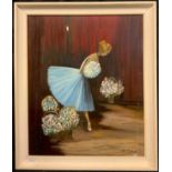 A. Carrillo, (mid 20th century naïve school), 'The Bestowing of Flowers', signed, oil on canvas,