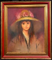 G. Pizzuti, 'A single Tear - Portrait of a young girl', signed, oil on canvas, 64cm x 53cm.