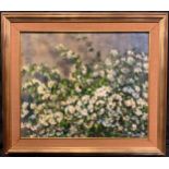 Sonia Hawata, Impressionist Flowers, signed, oil on canvas, 50cm x 60cm.