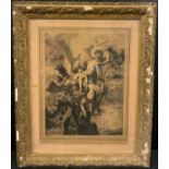 M. Morel, (french, 19th/early 20th century), ‘The Ascension of Christ’, signed, charcoal drawing,