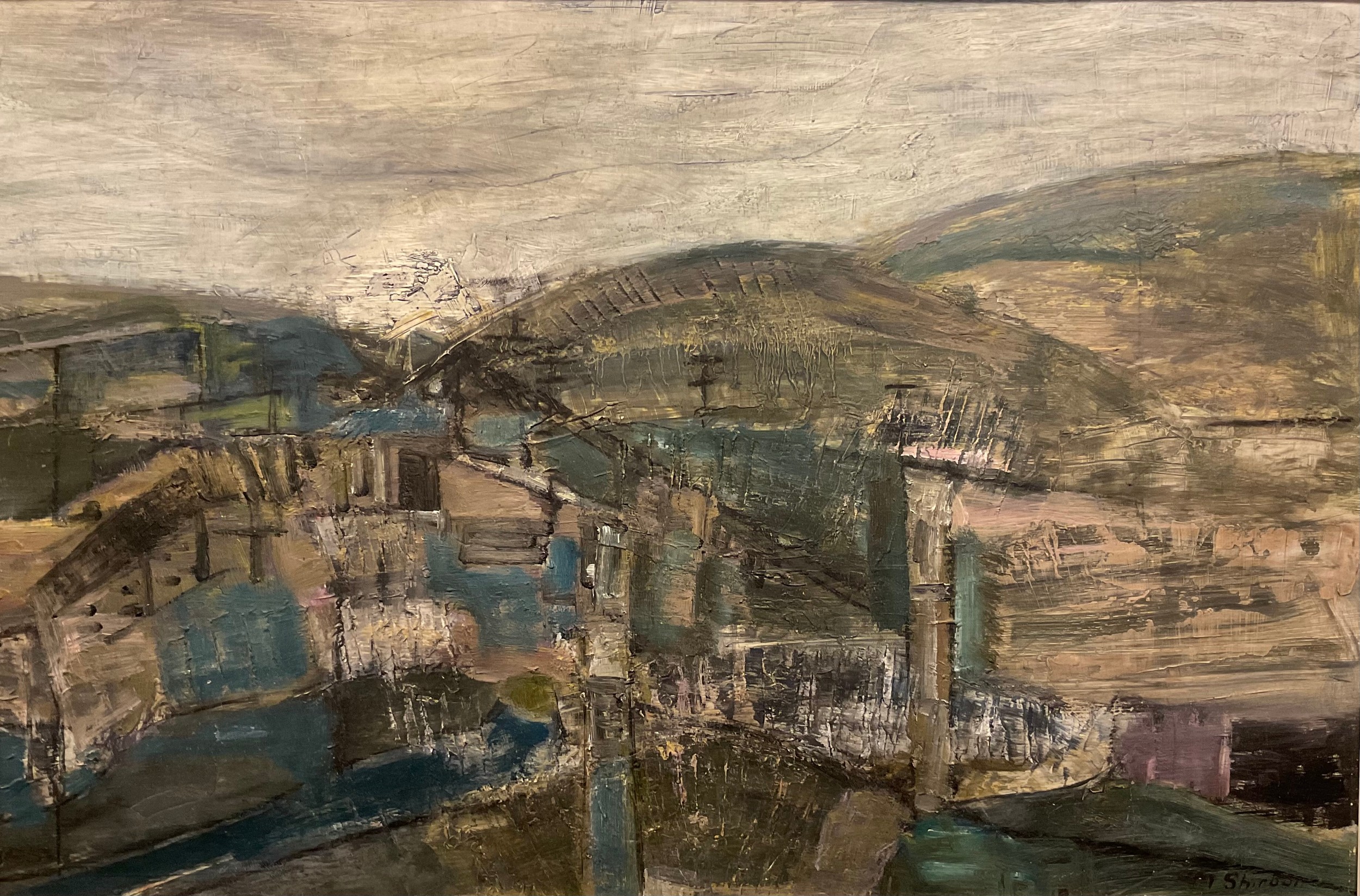 M** Shirbon (20th century) Welsh Mining Village signed, oil on board, 45.5cm x 68.5cm. - Image 2 of 4