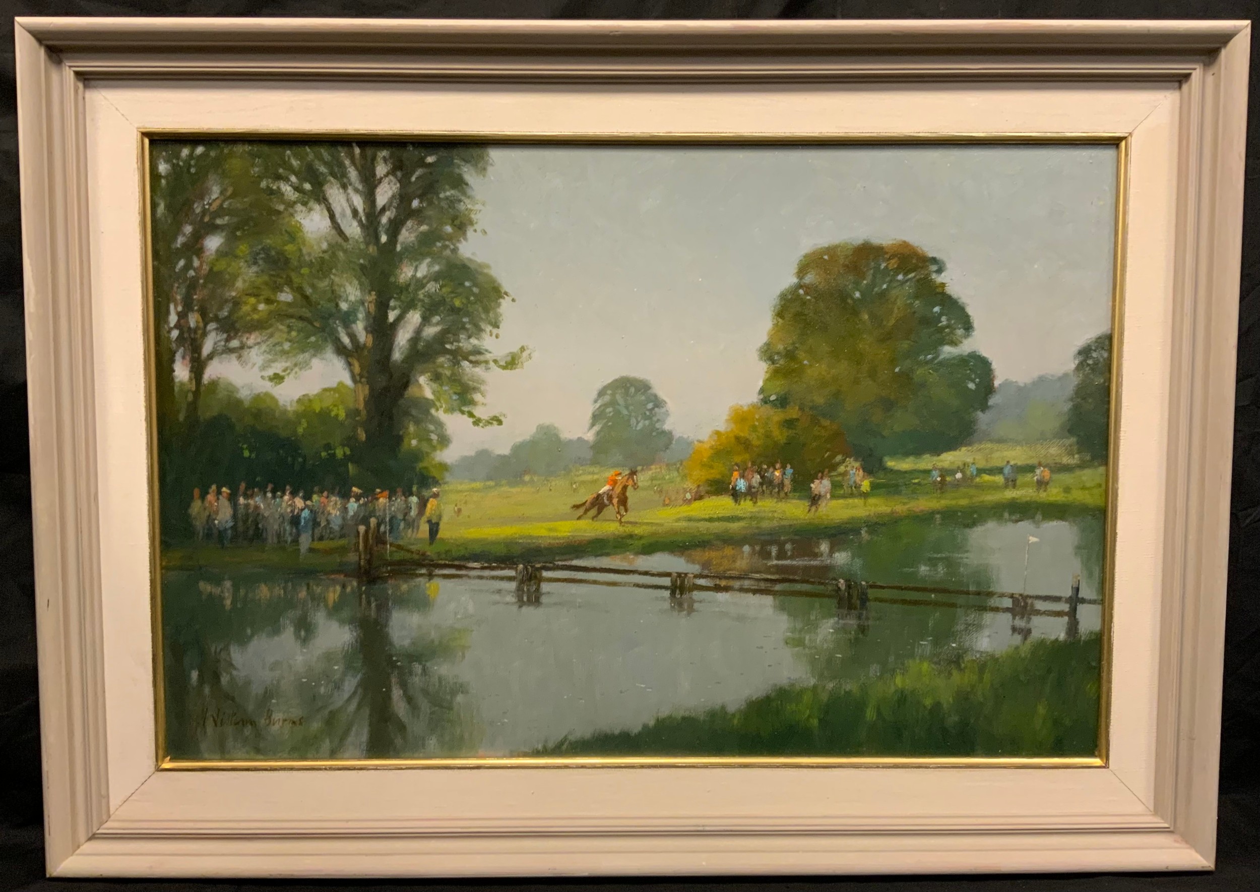 William Burns, FRSA, FSAI, (1923-2010), 'Approaching the Ice Pond, Chatsworth', signed, oil on