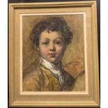 Thomas O'Donnell (Irish School 19th century) Portrait of a Young Boy watercolour, 24cm x 19cm