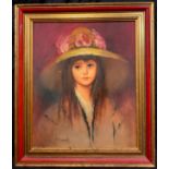 G. Pizzuti, 'A single Tear - Portrait of a young girl', signed, oil on canvas, 64cm x 53cm.