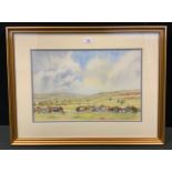 Marc Winstanley Derbyshire Dales signed, watercolour, 30cm x 49cm