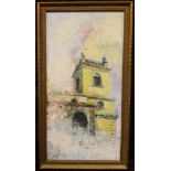 Kath W Waters, Impressionist study - Ingestre Church, Staffordshire, signed, oil on canvas, 89cm x