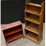 A late 19th century walnut waterfall bookcase, 147cm tall x 61cm wide x 34.5cm deep at base, c.1890;