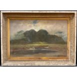 Philip Osment (1861 - 1947) The Highlands, signed and dated 91 in sgraffito, oil on canvas, 61cm x
