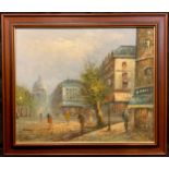 Burnett, mid 20th century French school, 'Paris', signed, oil on canvas, 51cm x 60.5cm.