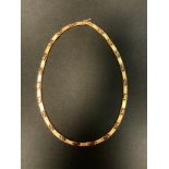 A Cyprian 18ct gold fancy link necklace, 44cm long, 20.8g