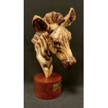 Reginald Price (20th century), a stoneware ceramic sculpture, Zebra Foal, signed with initials,