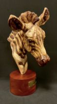 Reginald Price (20th century), a stoneware ceramic sculpture, Zebra Foal, signed with initials,
