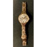 A 9ct gold lady's Rotary wristwatch, 9ct gold gatelink strap, 13.3g gross