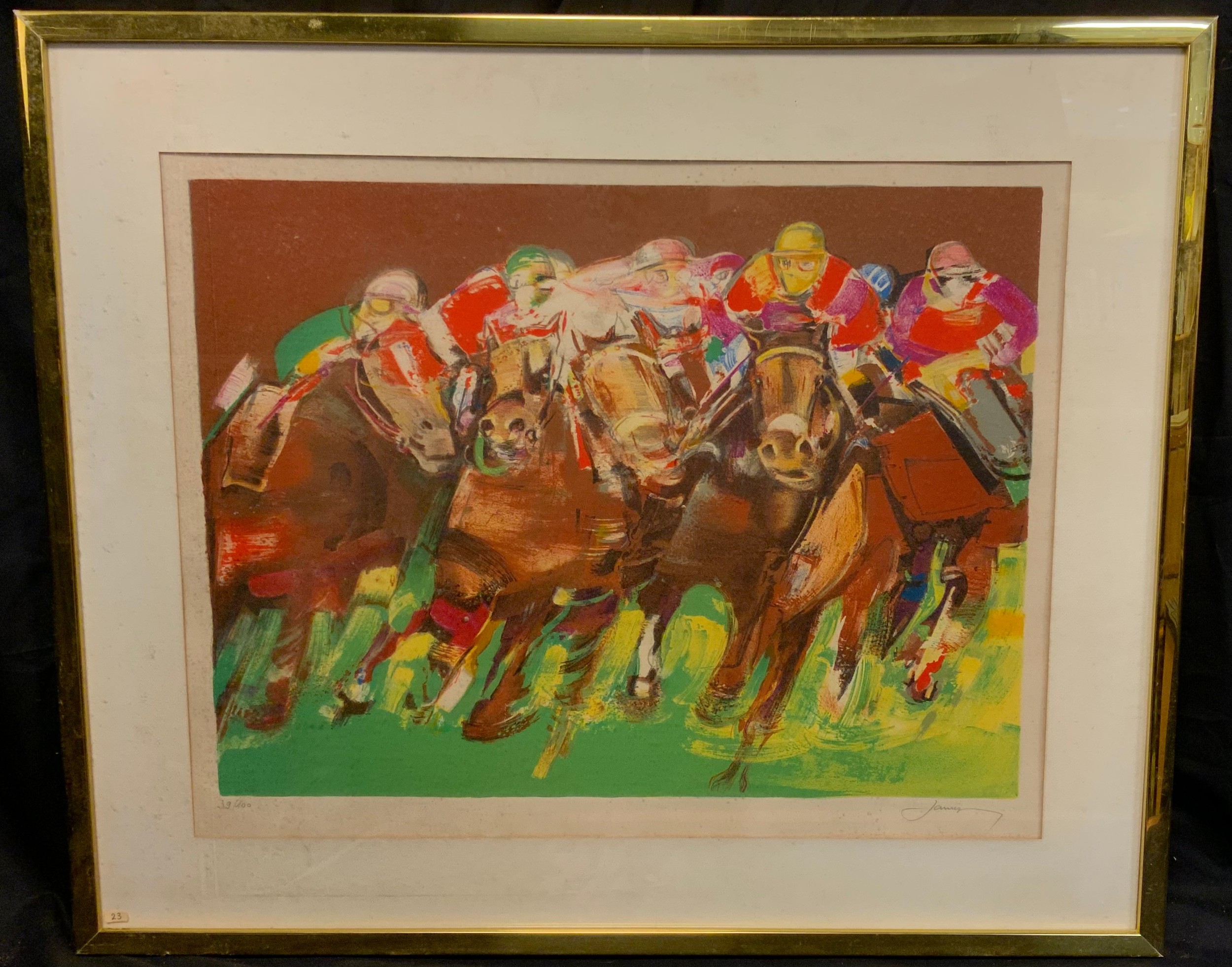 Jameiq, by and after, 'The last Furlong' signed in pencil to margin, limited edition no. 39/100,