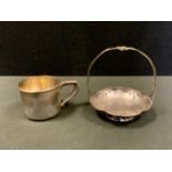 A Gorham sterling silver cup, shape 224, 76g; Kobe silver pierced bonbon dish, stamped KOBE K H
