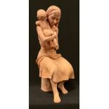 Norman Makinson (1921-2010) Mother & Child, Terracotta figure, monogrammed and dated 1972, 32cm high
