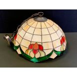 A Tiffany style domed ceiling light, 40cm diam