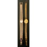 A 9ct gold cased Rotary ladies bracelet watch, stamped 9ct gold 375, 19.2g gross; another Old