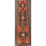 A South-west Persian Abadeh runner carpet / rug, 295cm x 74cm.