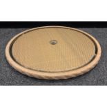 Garden Furniture - a wicker and glass Lazy Susan, 75cm diam