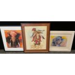 Sheila Gill, by and after, Chimpanzee, coloured print, 26cm x 36cm, 3/500; another, elephant; etc (