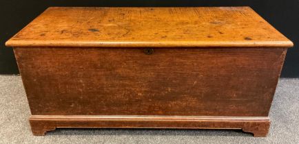 A 19th century oak blanket chest or coffer, bracket feet, 48cm tall x 109cm wide x 46.5cm