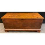 A 19th century oak blanket chest or coffer, bracket feet, 48cm tall x 109cm wide x 46.5cm