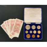 Coins & Banknotes - Great Britain, 1953 Queen Elizabeth II coronation 10-coin set, crown down to