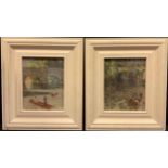 Impressionist School A Pair, On the River Thames Henley oils on boards, 23cm x 18.5cm