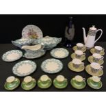 Ceramics - A mid 20th century Royal Tuscan Concerto pattern coffee set, for six; George Jones