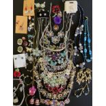 Jewellery - Libby Anne hand crafted earrings; others; beads, brooches, butterfly necklace; pair of