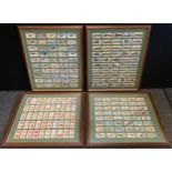 Cigarette Cards - Nations Flags and Arms, set of 50, framed; others, Aeroplanes; Aircraft of the