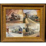 Clement Arthur Simpson (1929 - 2021) The Age of Steam from 1900 to 1967 signed, oil on canvas,