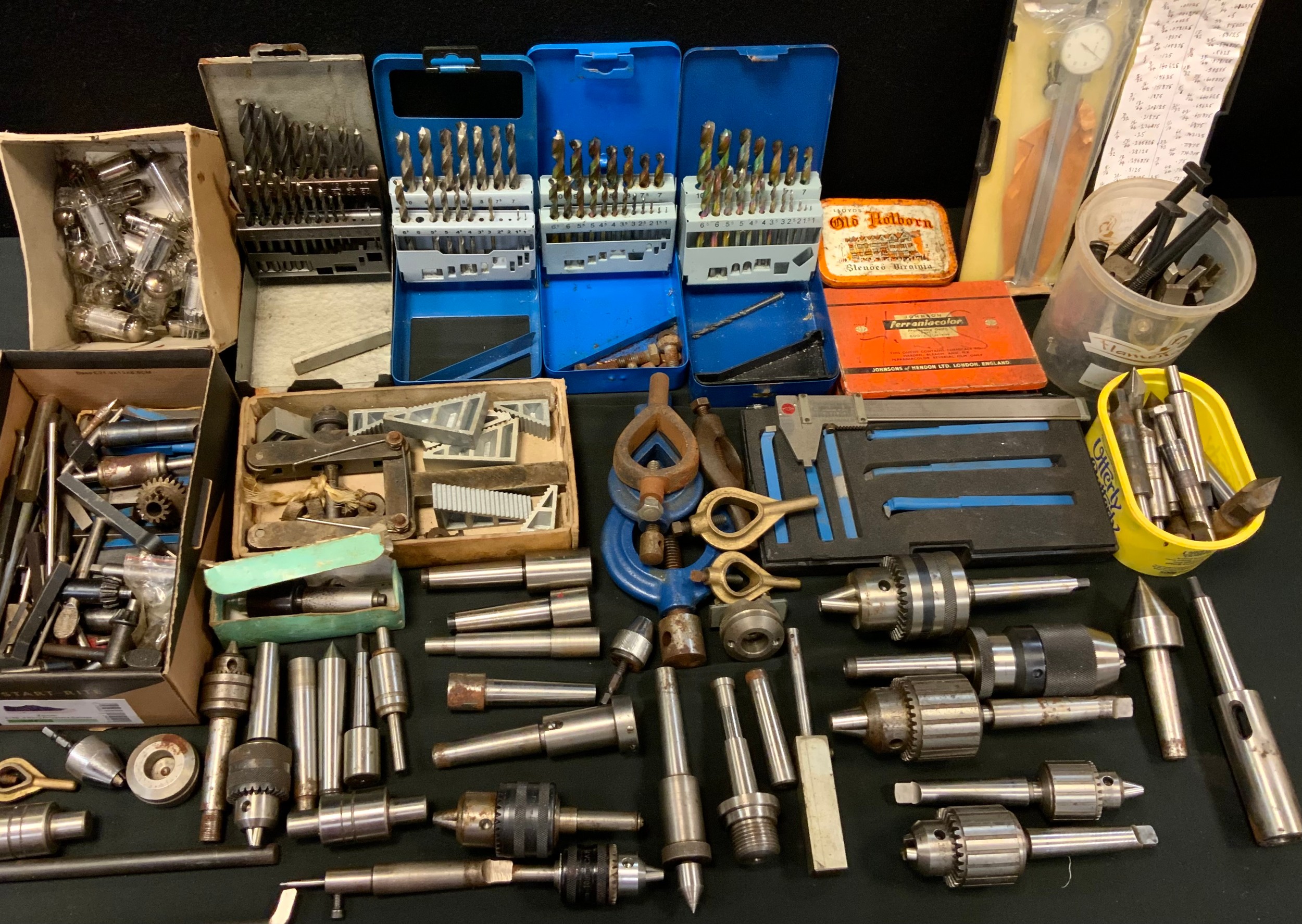 Metal Working and engineering Tools - drill chucks, Microtron Ltd Dial Caliper, cintride cutters,