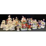 19th century and later Staffordshire flatback figures, spill vases inc Napoleon, Robert Burns &