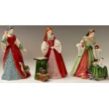 A Royal Doulton figure, Anne Boleyn HN3232, limited edition 6,665/9,500; two others similar,