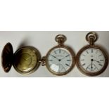 A Silvana gold plated hunter pocket watch, Swiss movement, serial number 880624, Arabic numerals,