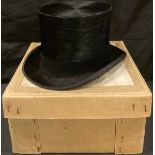 A G. A. Dunn & Co. mole skin top hat, in Herbert Johnson hat box
