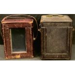 A 19th century carriage clock carry case; another (2)