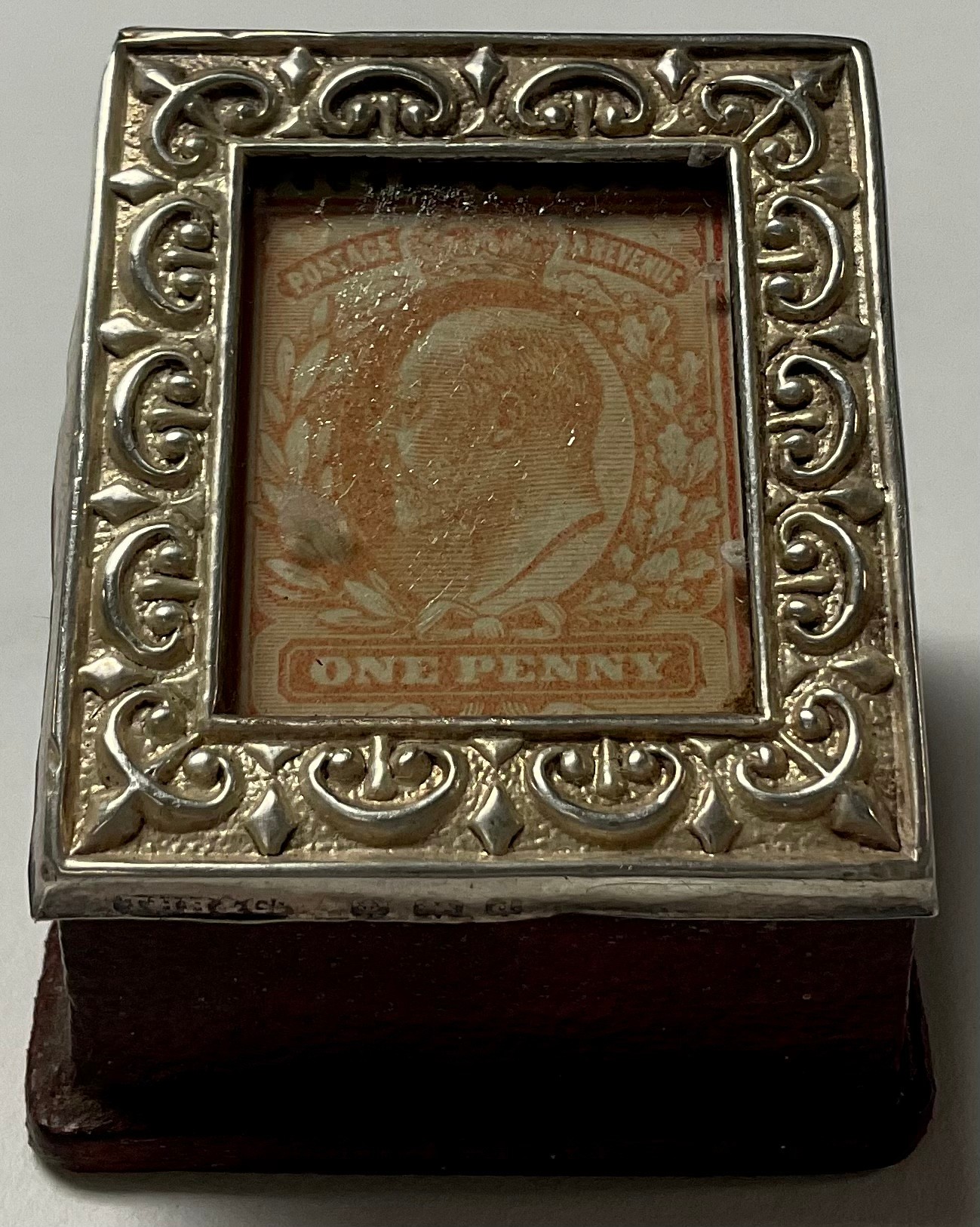 An Edwardian silver stamp case, Birmingham 1903