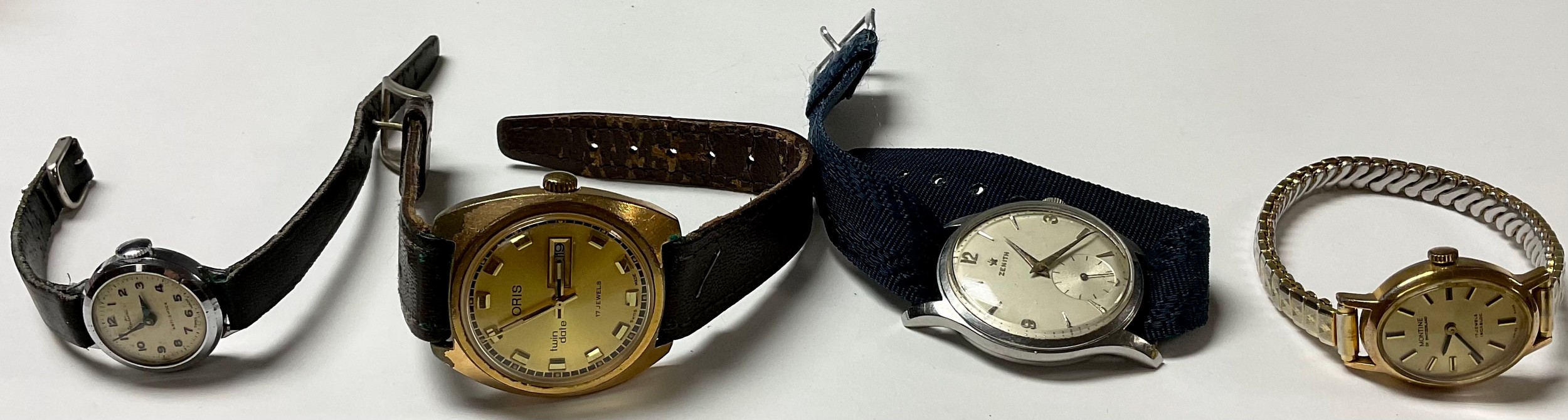 A gentleman's Oris Twin Date watch, baton indicators, day/date aperture, water resistant,