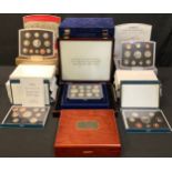 A Royal Mint UK 1990 proof coin collection, certificate, boxed; others similar 1991 - 1999;