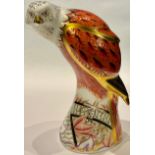 A Royal Crown Derby paperweight, Red Kite, gold stopper, 17.5cm, printed mark, boxed