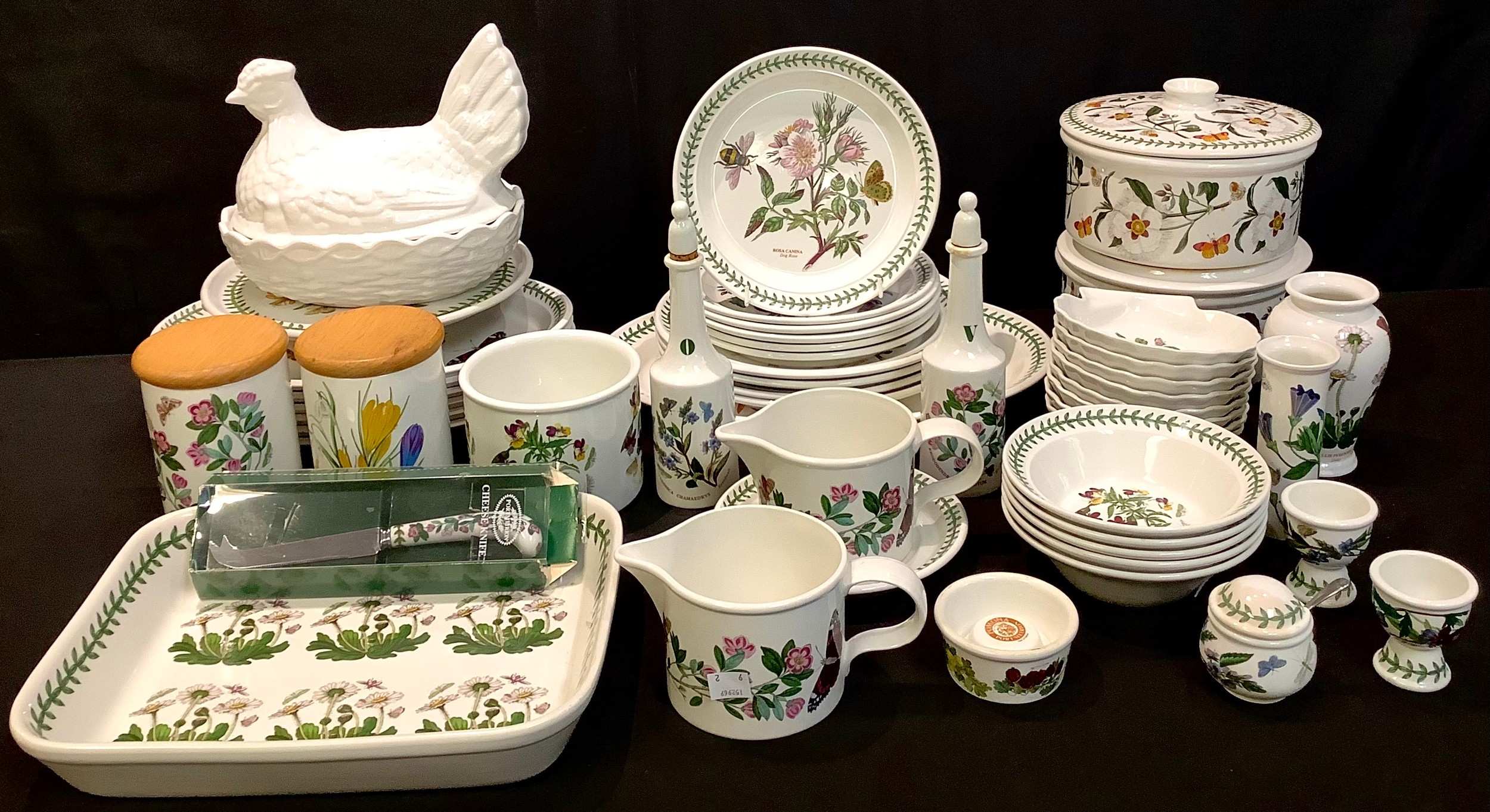 A Portmeirion Botanic Garden part dinner service comprising dinner plates, dessert plates, casserole